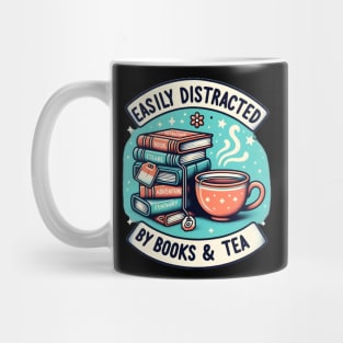 Easily Distracted By Books And Tea Mug